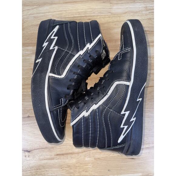 Vans Sk8 Hi Shoes Lightning Bolt Men\'s 7.5 Women\'s 9 Black/White Skateboard